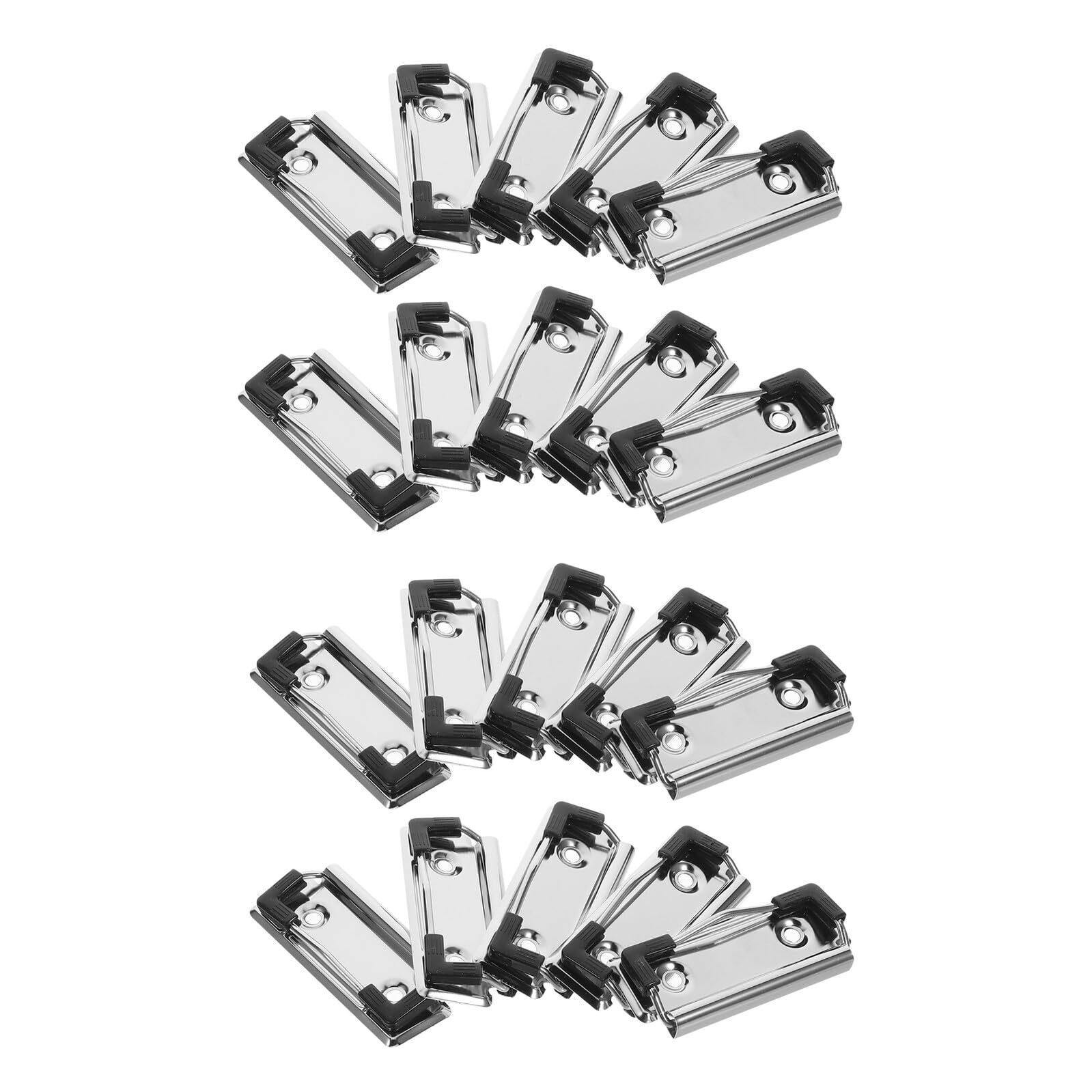 SUPVOX Clips Metálicos para Portapapeles Escolares de Hierro con Patas de Goma Antideslizantes, 30 Unidades Resistentes y Montables para Documentos y Papelería