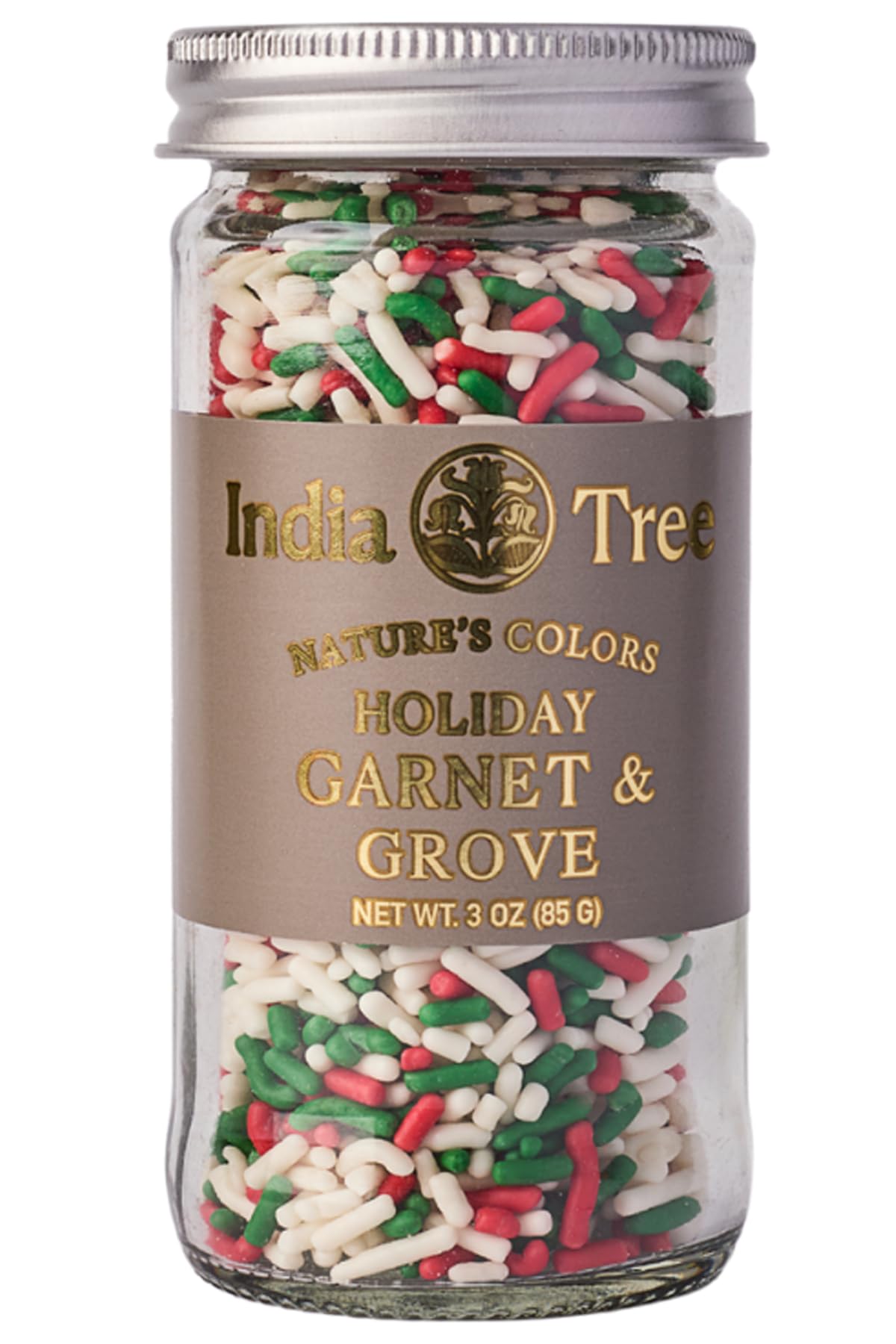Nature’s Colors Cake Decorations Garnet & Grove Sprinkles in Glass Jar by India Tree – 3 Ounce (Pack of 1), Garnet & Grove