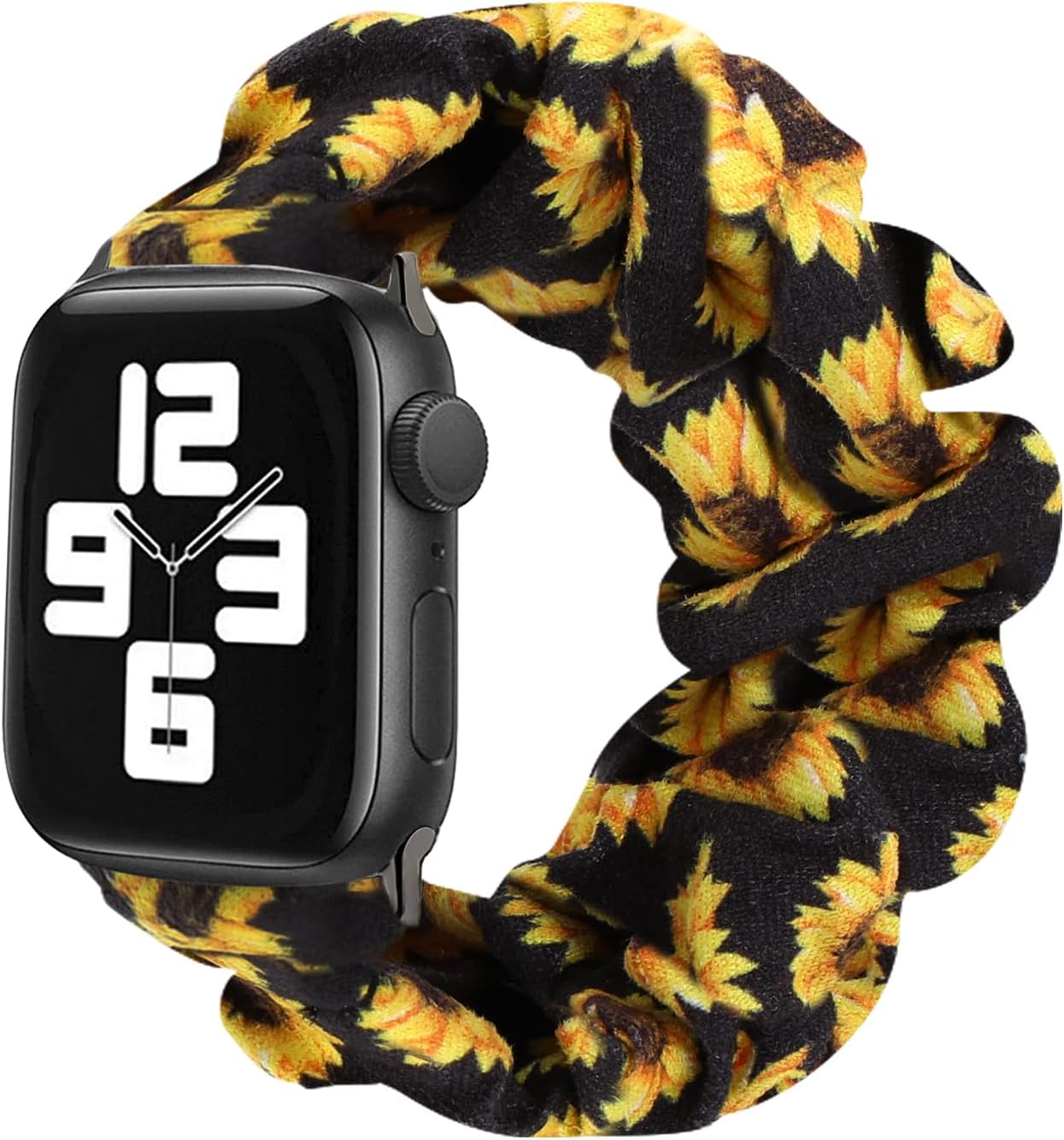 MONOBLANKS Scrunchie Elastic Watch Band Compatible with Apple Watch Band 38mm/40mm/41mm 42mm/44mm/45mm,Thick Elastic Band Replacement for iWatch Series 9/8/7/SE/6/5/4/3/2/1 (Sunflower, 38mm/40mm/41mm) Sunflower 38mm/40mm/41mm
