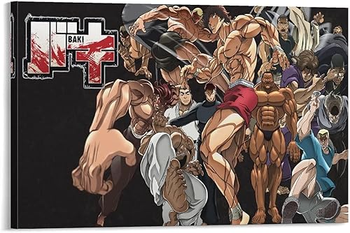 Baki Hanma - Póster de anime para habitación de niños, pósteres geniales para pared, lienzo, decoración de pared, decoración del hogar, decoración