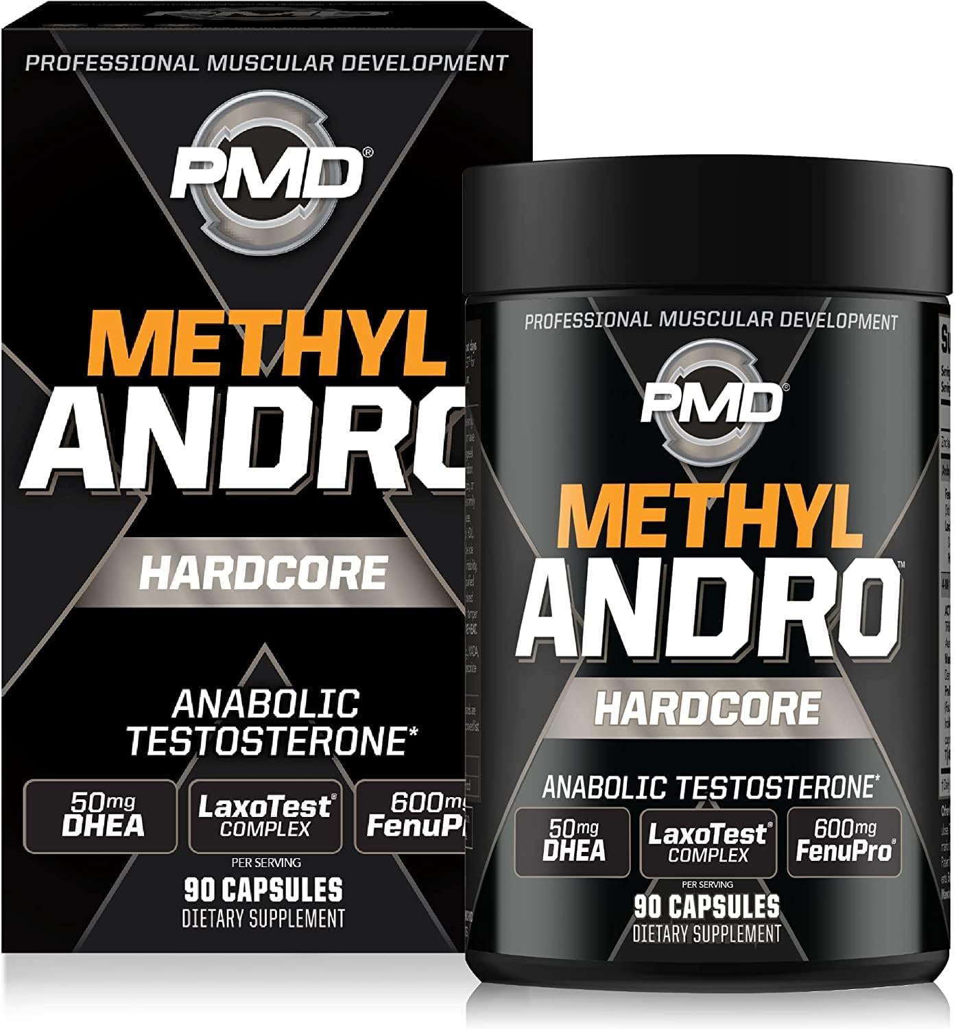 PMD Methyl Andro Hardcore - Support Testosterone for Lean Muscle & Strength Gains-Weightlifting and Workout Performance- Dietary Supplement (90 Capsules)