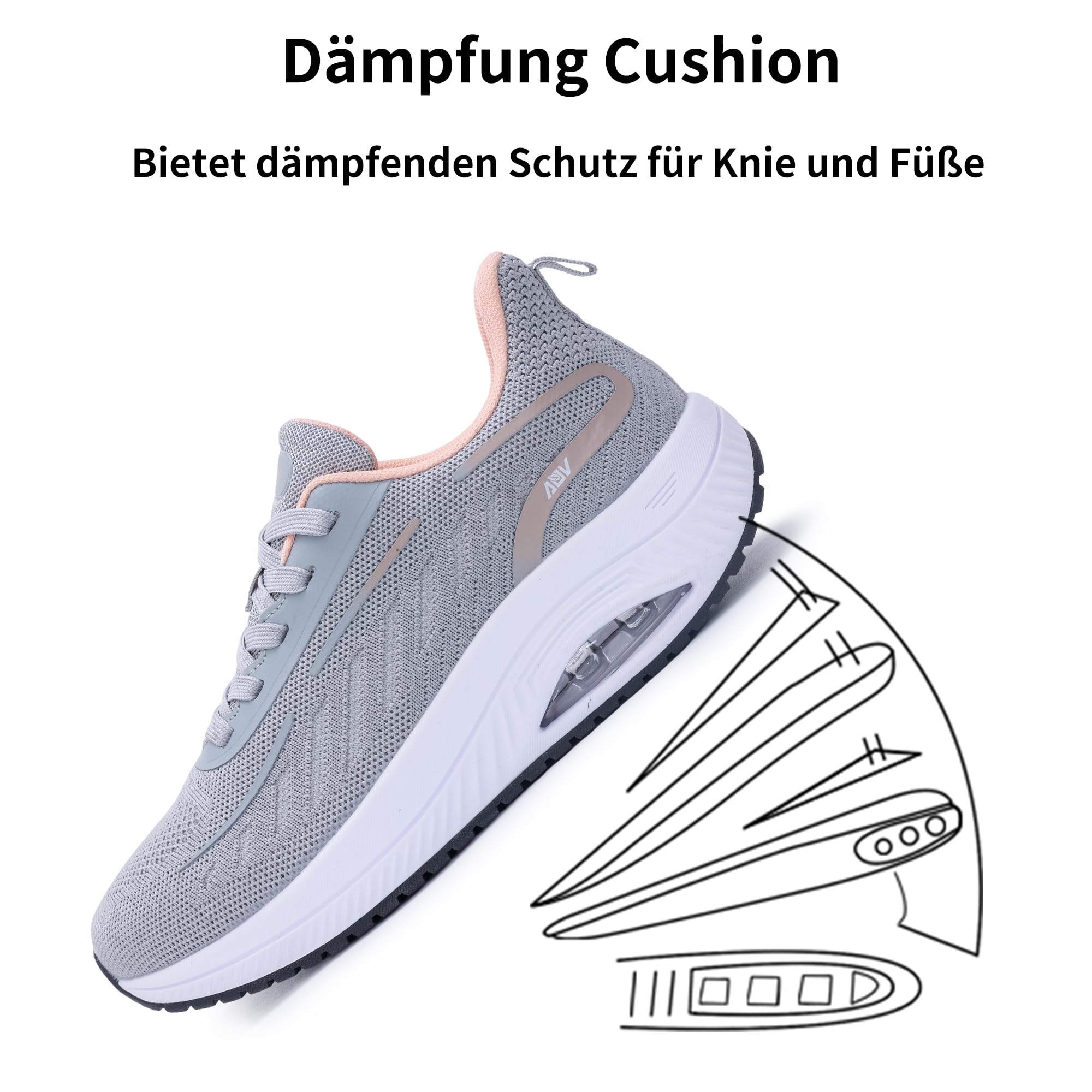 GANNOU Scarpe Ortopediche Donna Scarpe da Camminata Sneakers Comode Ammortizzate per Fascite Plantare Spina Calcaneare e Tallonite 36-42.5