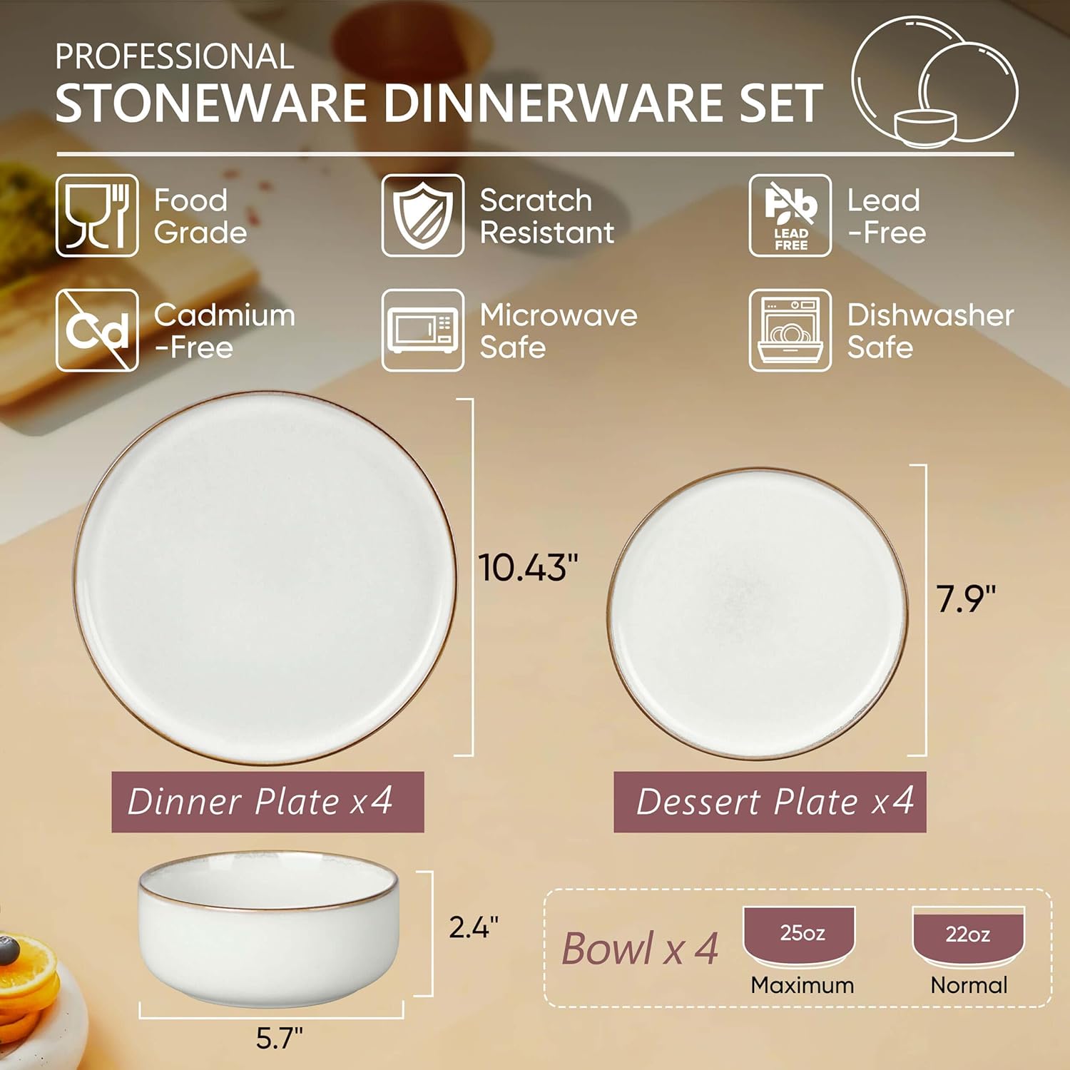 Herogo Silicone Cooking Utensils Set, 7-Piece Kitchen Utensils Set with 12 Pieces Stoneware Dinnerware Sets, Heat Resistant Cooking Gadget Tools