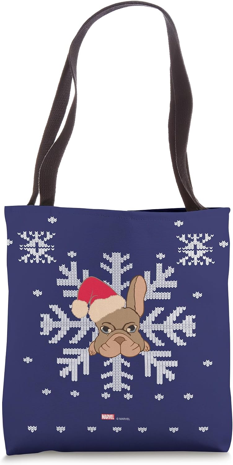 Marvel Hawkeye Snowflake Puppy Holiday Tote Bag