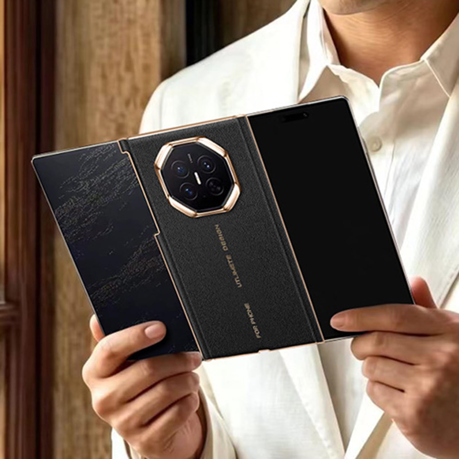Skórzane etui do Huawei Mate XT2, magnetyczny zawias dwustronny z