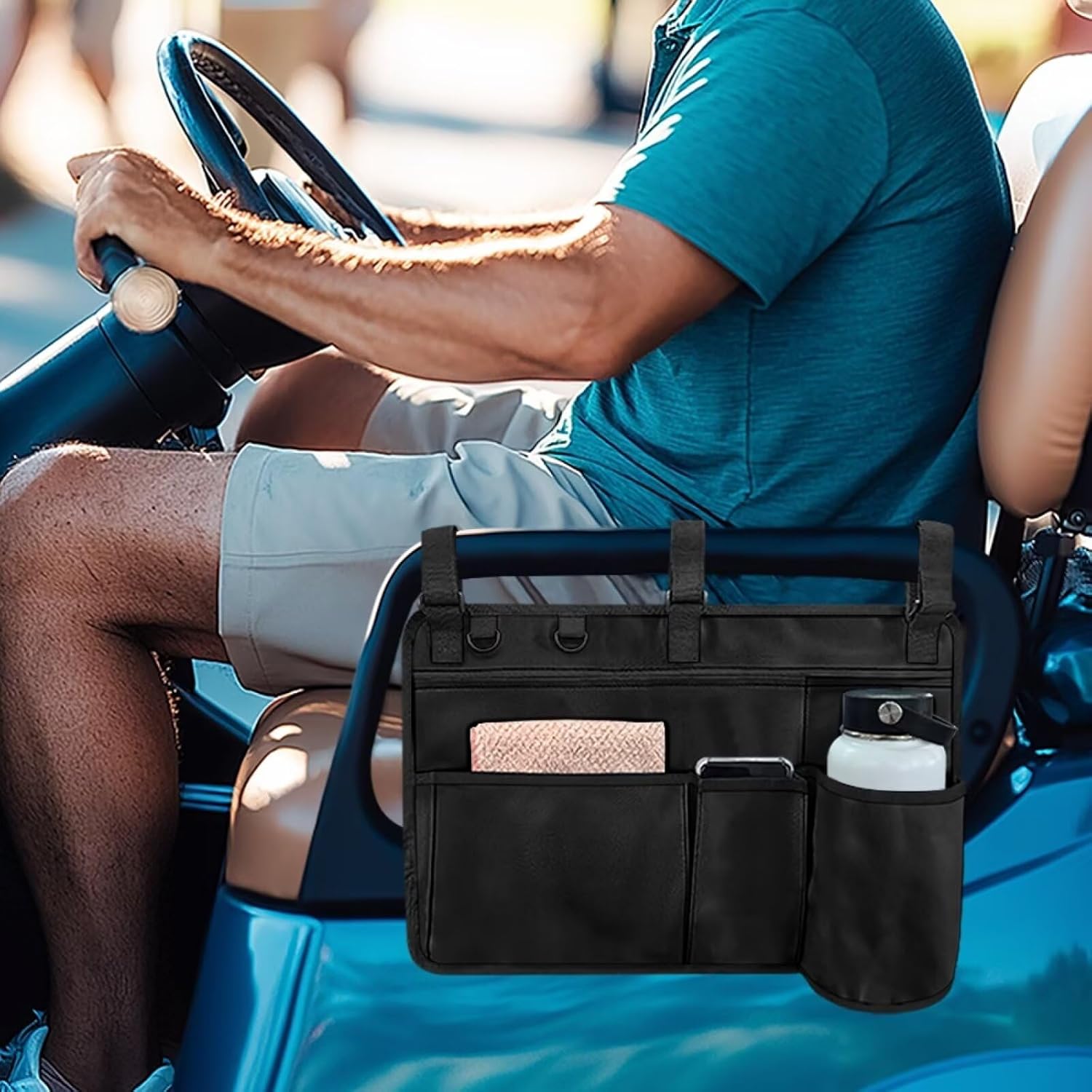 Solid Golf Cart Rear Seat Organizer Universal Storage Bag Large Capacity Golf Cart Accessories