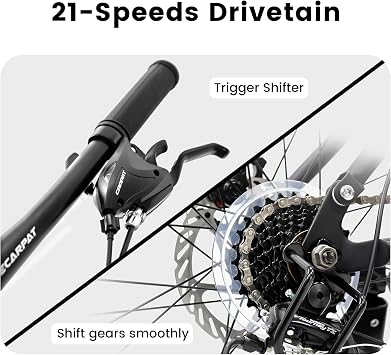 24/26/27.5 Inch Mountain Bike, Front/Full Dual Suspension Mens Womens Mountain Bike,21 Speed Disc Brake Adult Bicycles for Trail Commuter City Snow