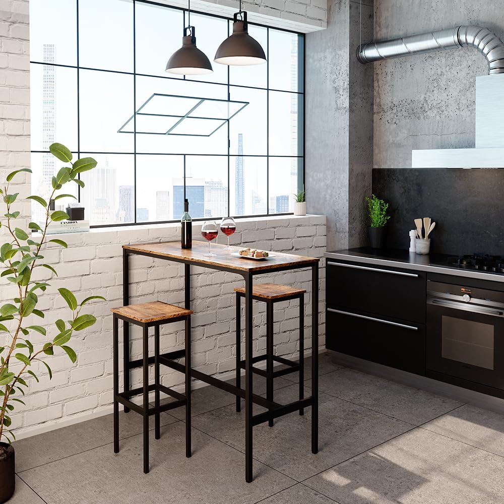 Vicco Bartisch Fyrk, Antikholz, 120 x 50 cm, geeignet für Tresen und Küchentheken, stapelbar zur Aufbewahrung