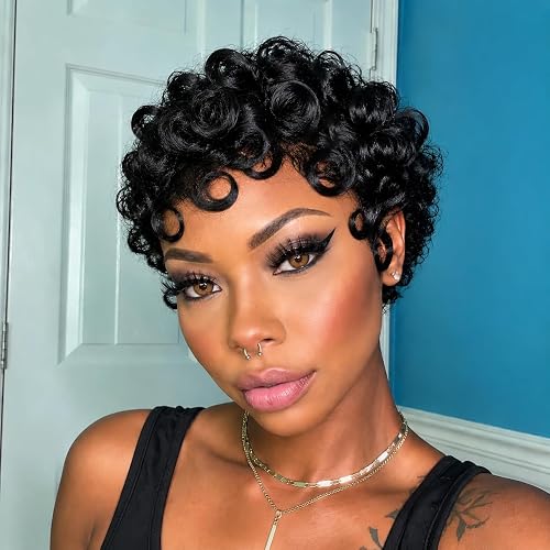 Asteria Pixie Cut Wig Human Hair Short Curly Pixie Wigs
