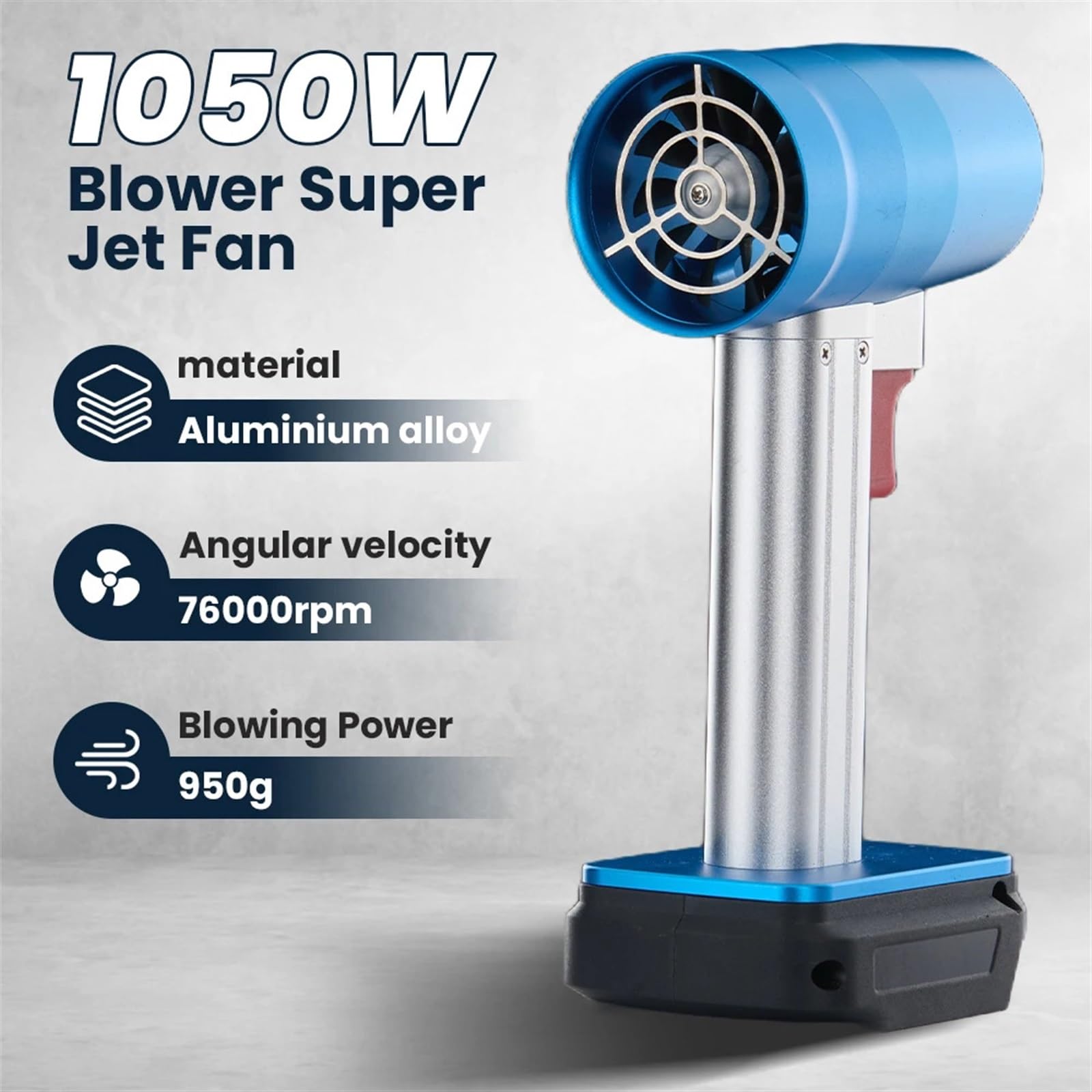 Aeratore centrifugo, Ventilatore a getto d'aria Turbo a Motore senza spazzole a condotto portatile 950g Soffiante a spinta