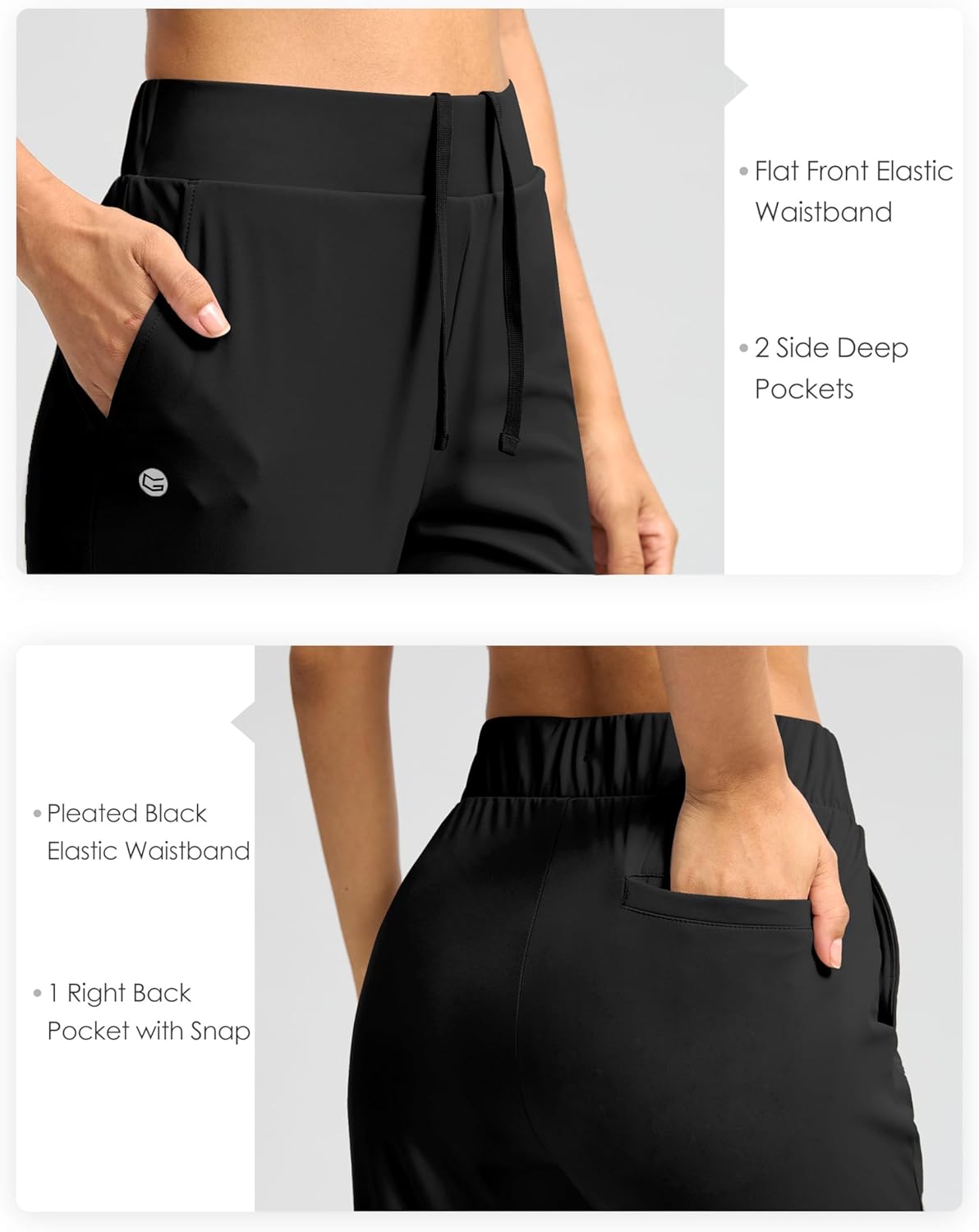 G GRADUAL Women's Pants Ankle 7/8 Golf Pants 3 Pockets Stretchy Petite Travel Pants Inner Drawstring for Work Business Casual - Image 3