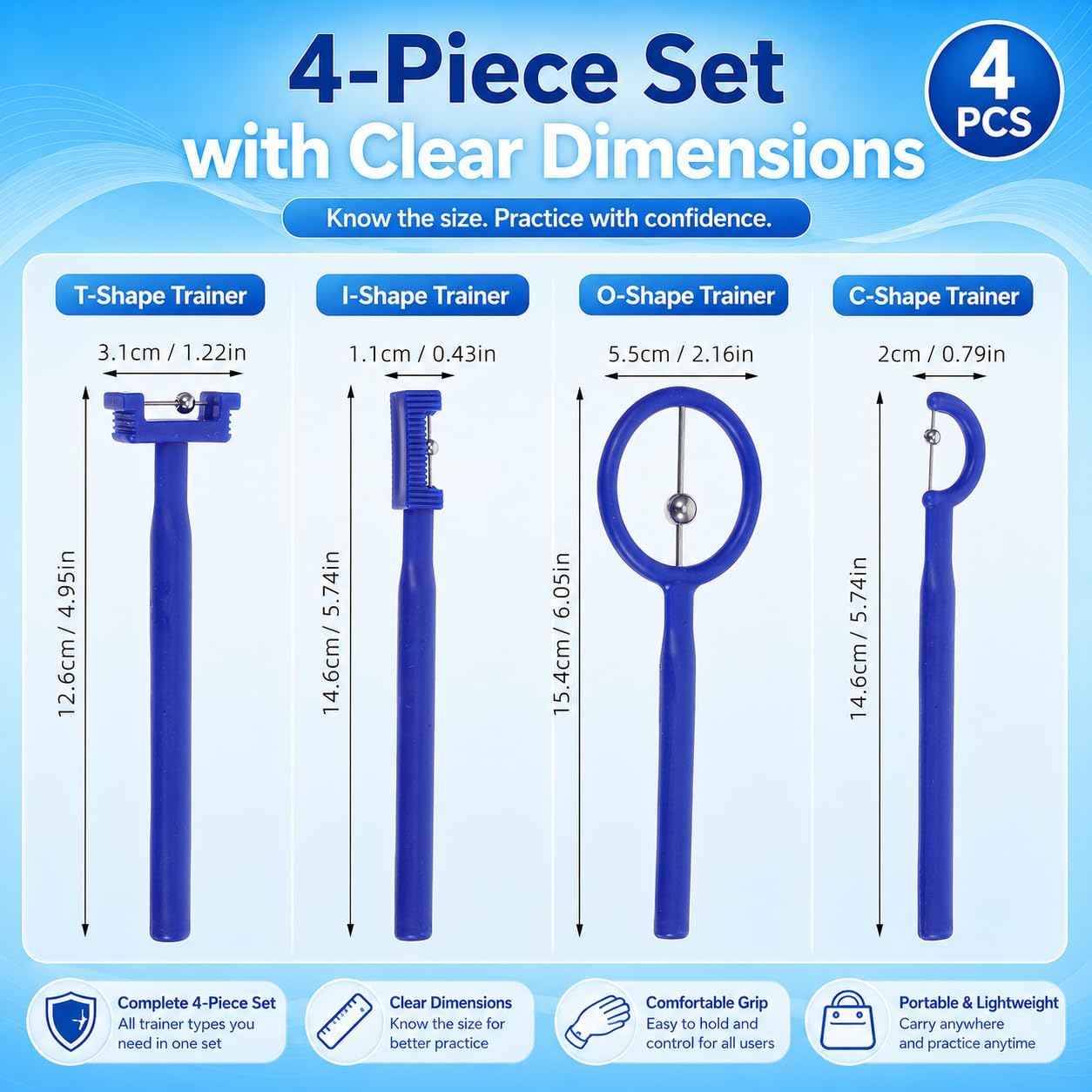 Ngue Muscle Training Tool 4pcs Tongue Tip Trainer for Boys and Girls Oral Stimulation Kit Speech Therapy Tool Portable image 3