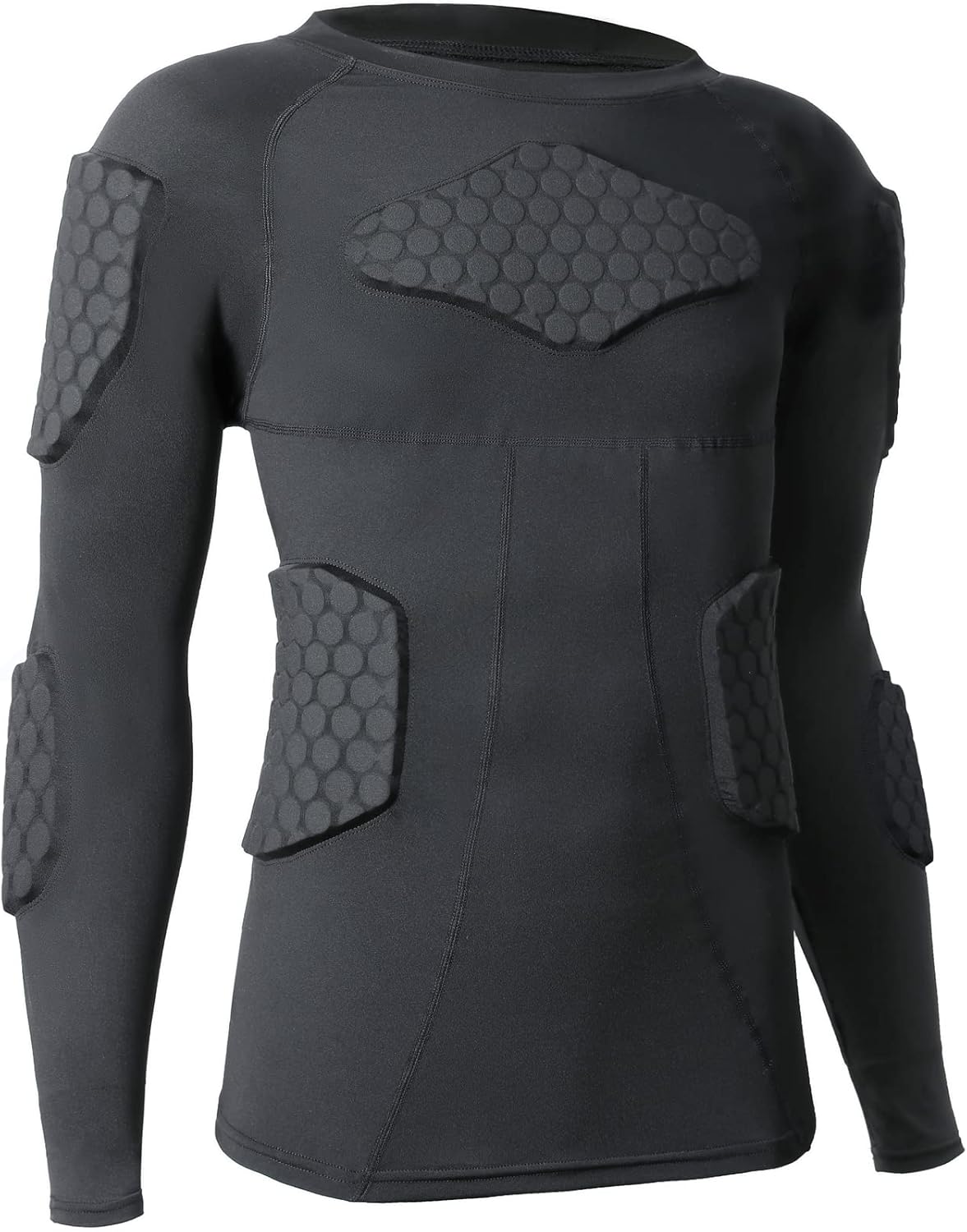 Men's Sports Shock Rash Guard Compression Padded Shirt Soccer Basketball Protective Gear Chest Rib Guards : Sports & Outdoors