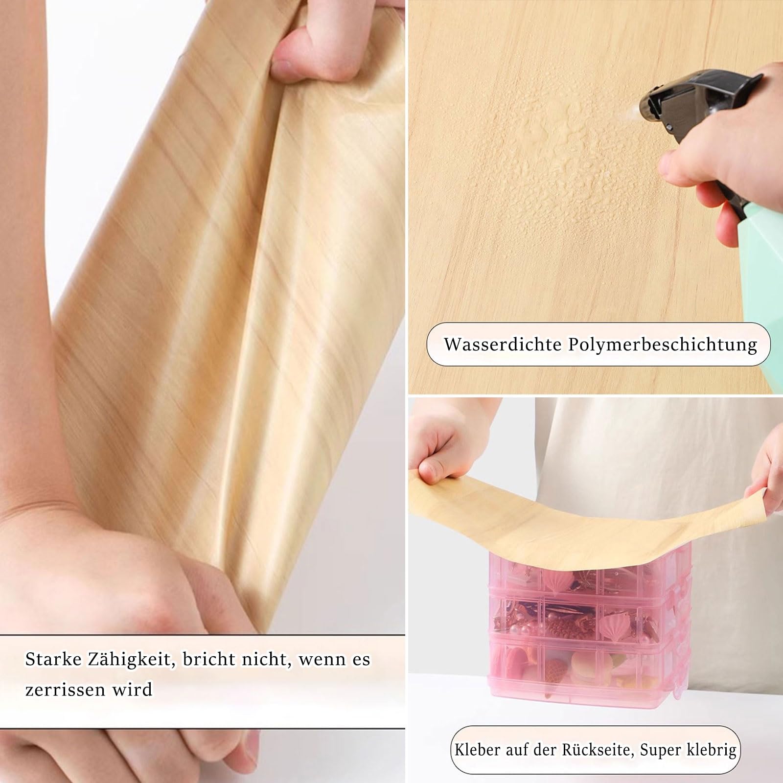 Samoprzylepna tapeta imitująca drewno Folia samoprzylepna z drewna, wielokolorowa, w wielu rozmiarach, do mebli(Optionen 1,80W x 200L cm)