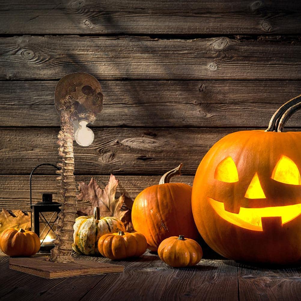Menschliche Wirbelsäule Skelett Lampe Halloween 3D LED Skelett Spukhaus Ornament Requisite für Geburtstag mit Harzgussteilen (1)