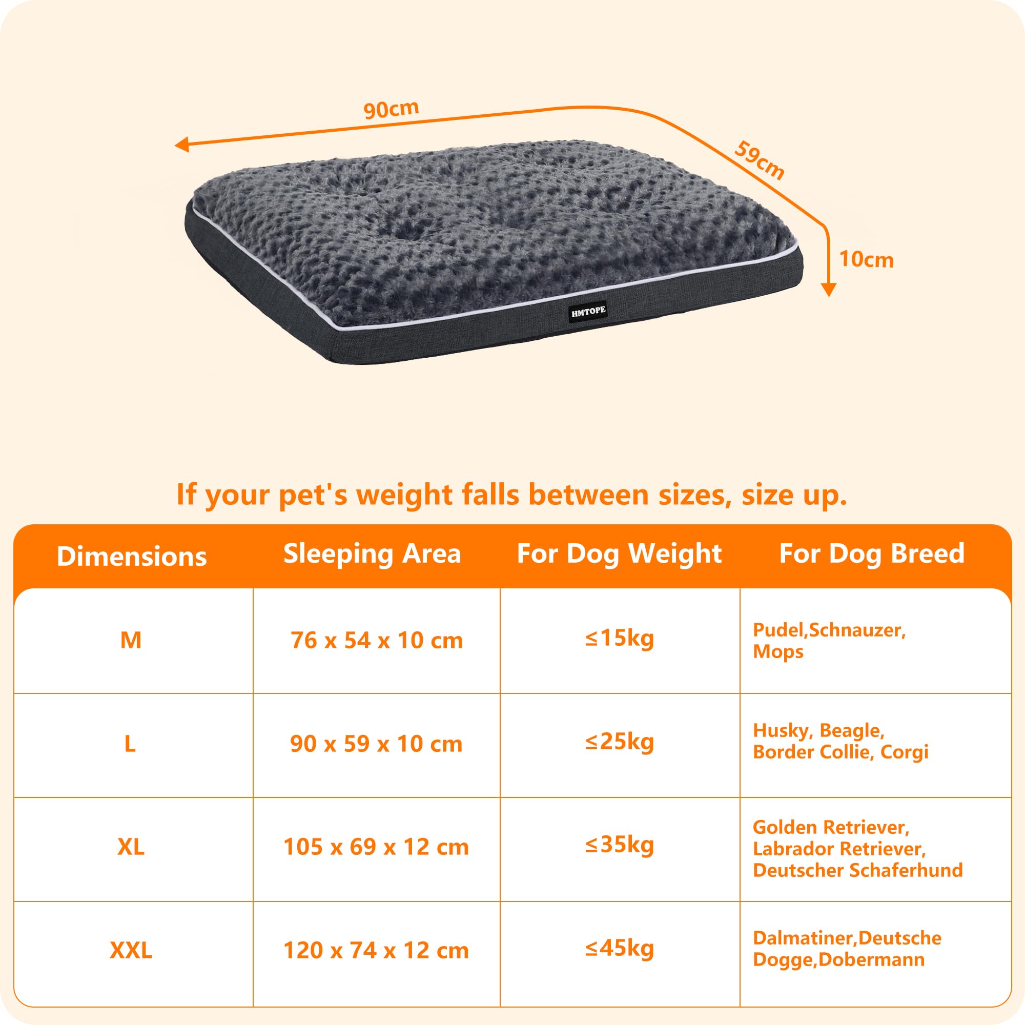 Orthopedisch Hondenbed Bruin 125x90 cm