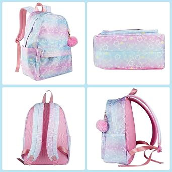 School Backpack for Girls and Boys Age 8+, Plain Backpack for 14 Inch Laptop, Water Repellent School Bags Casual Daypack for School Travel, Lightweight Rucksack for Teenage Girls
