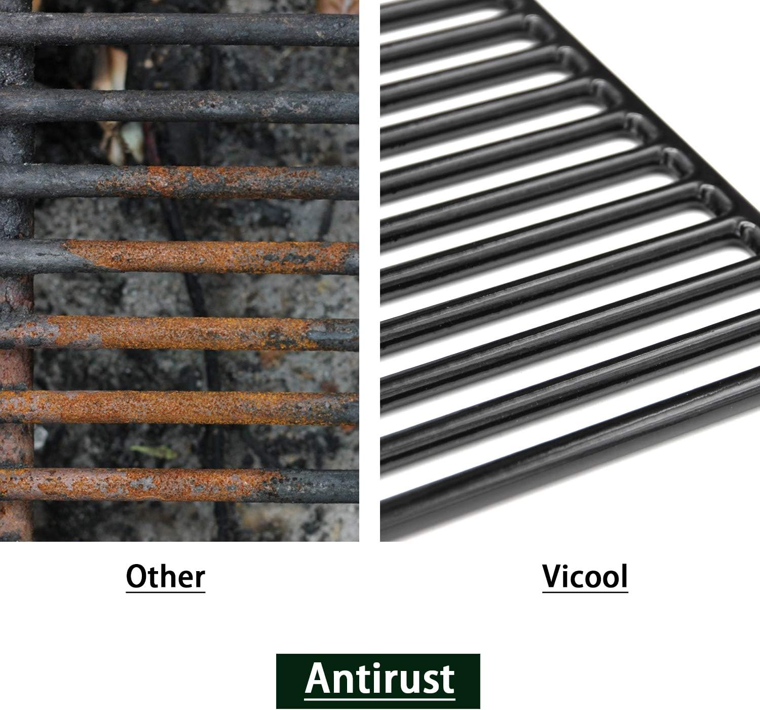 VICOOL 16 7/8" Polished Porcelain Cast Iron Grill Grates Replacement for Charbroil 463436213, 463436214, 463436215, 463441312, 463441514 Gas Grills, 3-Pack, (HyG876C) : Patio, Lawn & Garden