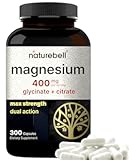 Magnesium Complex 400mg, 300 Capsules | Glycinate, Citrate | Chelated & Purified | Bone, Heart & Digestion Support | Non-GMO