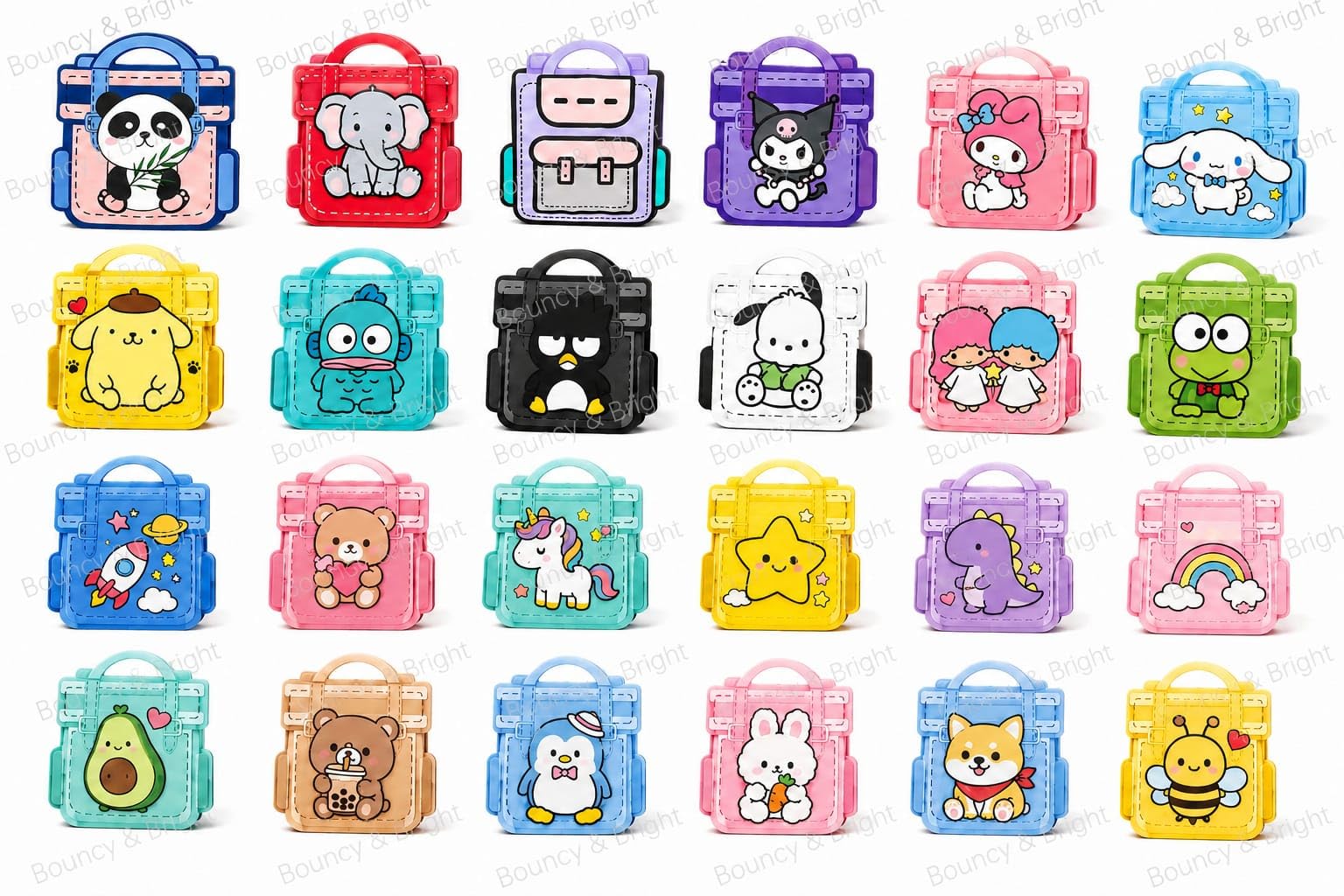 Silicone Ziplock Pouches for Kids – Pack of 24 Assorted Cartoon Character Reusable Storage Bags | Leakproof Zip Seal Multipurpose Pouches for Snacks, Stationery, Coins, Travel & School Supplies-image-5