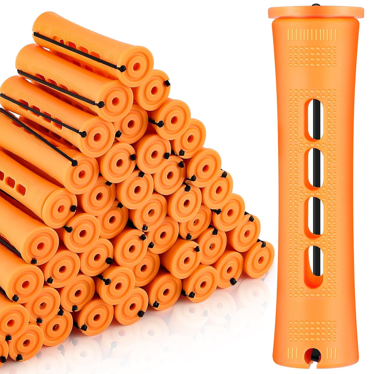 Tigeen 300 Pcs Perm Rods Plastic Hair Rollers Heatless Curling Rods Cold Wave Rod for Long Short Straight Curly Natural Hair DIY Hairdressing Styling Tools