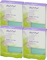 Buf-Puf Body Sponge 4-Pack: Dermatologist-Developed Exfoliating Bath Sponge for Smooth, Clean Skin