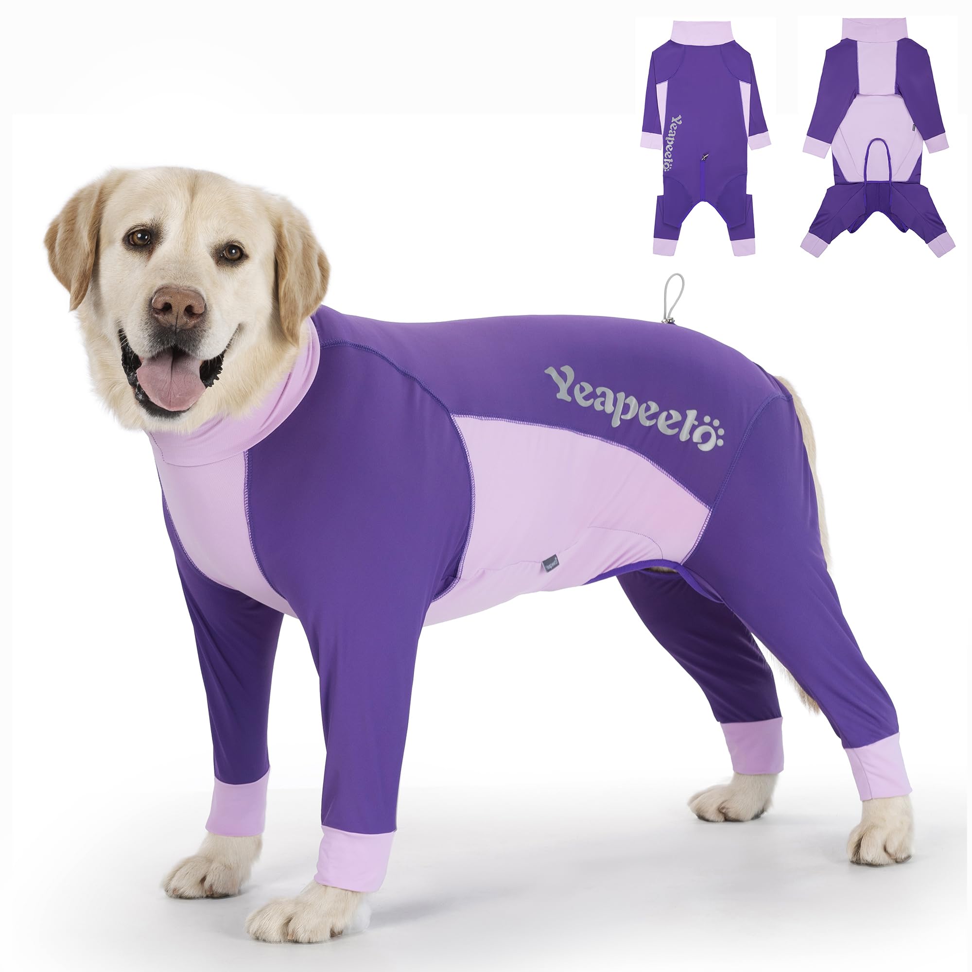 Dog Sun Protection Cooling Suit UPF 50+, Quick-Dry Breathable Jumpsuit for Large &amp; Medium Dogs, Outdoor Dirt-Resistant Shedding Control Pet Apparel (Berry Purple, 4X-Large)