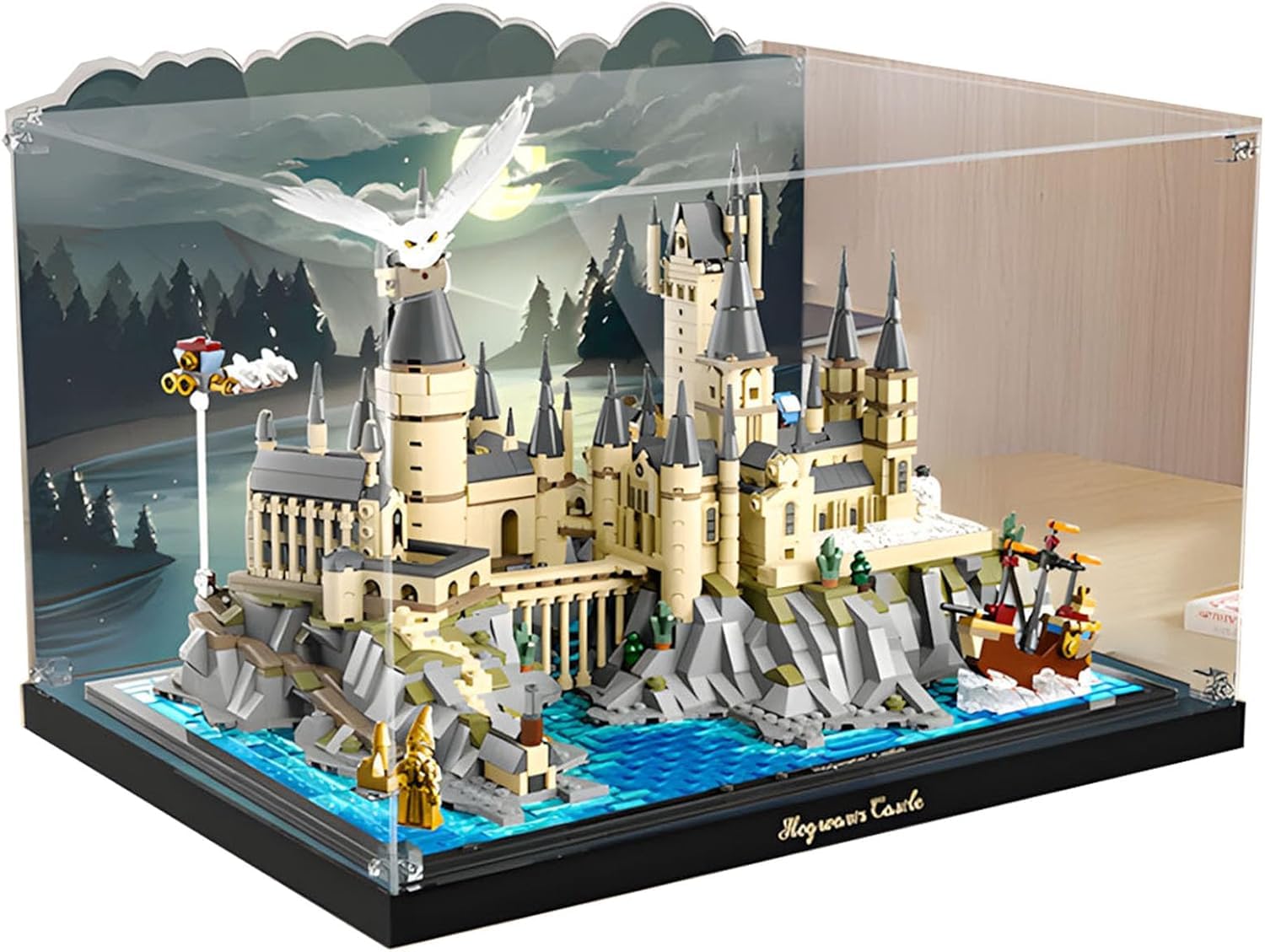 Jucyjuly Black Transparent Acrylic Display Case For 76419 Hogwarts Castle And Grounds - Dustproof Showcase Box With Base, Ideal For Collectors (Model Not Included) (Liy-3Mm)