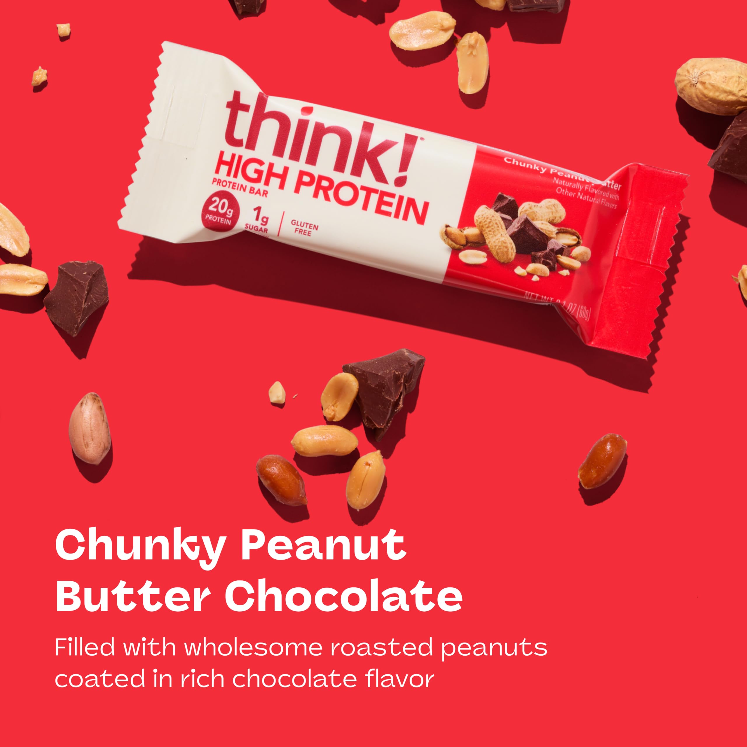 think! High Protein Bar, Chunky Peanut Butter, 10 Count — Amazon image 3