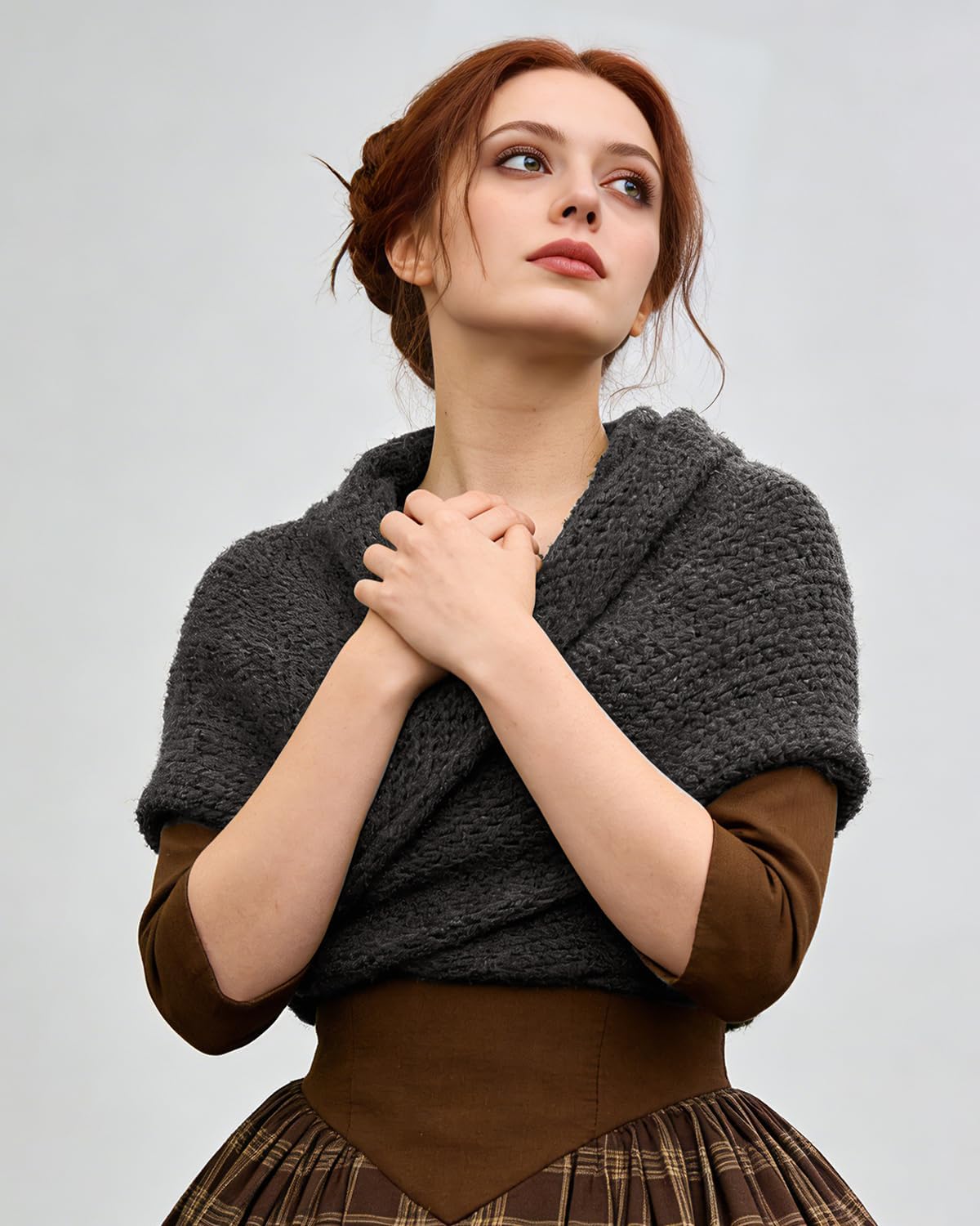 Joukavor Sontag Shawl Renaissance Triangle Sweater Wrap for Women Party Renfaire