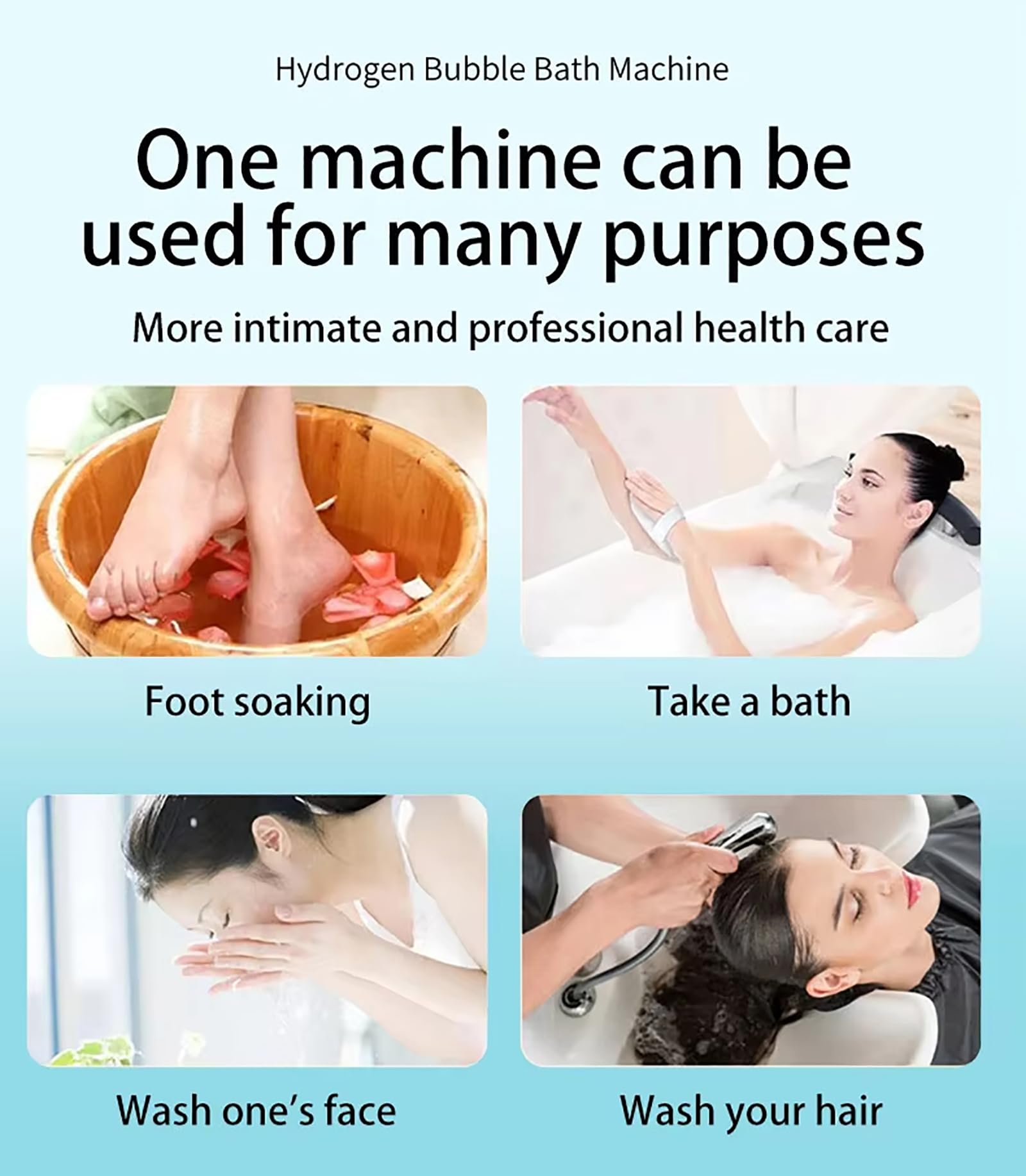 HZFAIGLL Hydrogen Bath Generator, Foot and Body Care, Household H2 Gas Generator, Ionic Foot Bath Machine, Fatigue Relief, SPE Electrolysis Technology