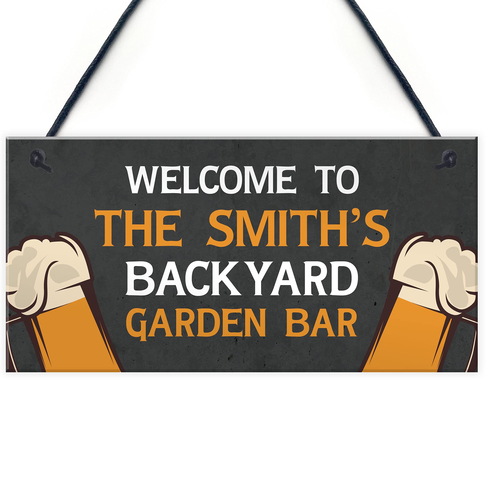 Personalised Back Yard Bar Sign Home Bar Man Cave Pub Plaque Alcohol Gift