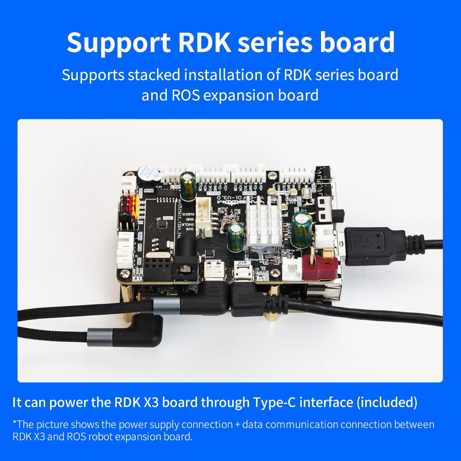 Technical drawing showing dimensions of the Yahboom Robot Expansion Board V3.0