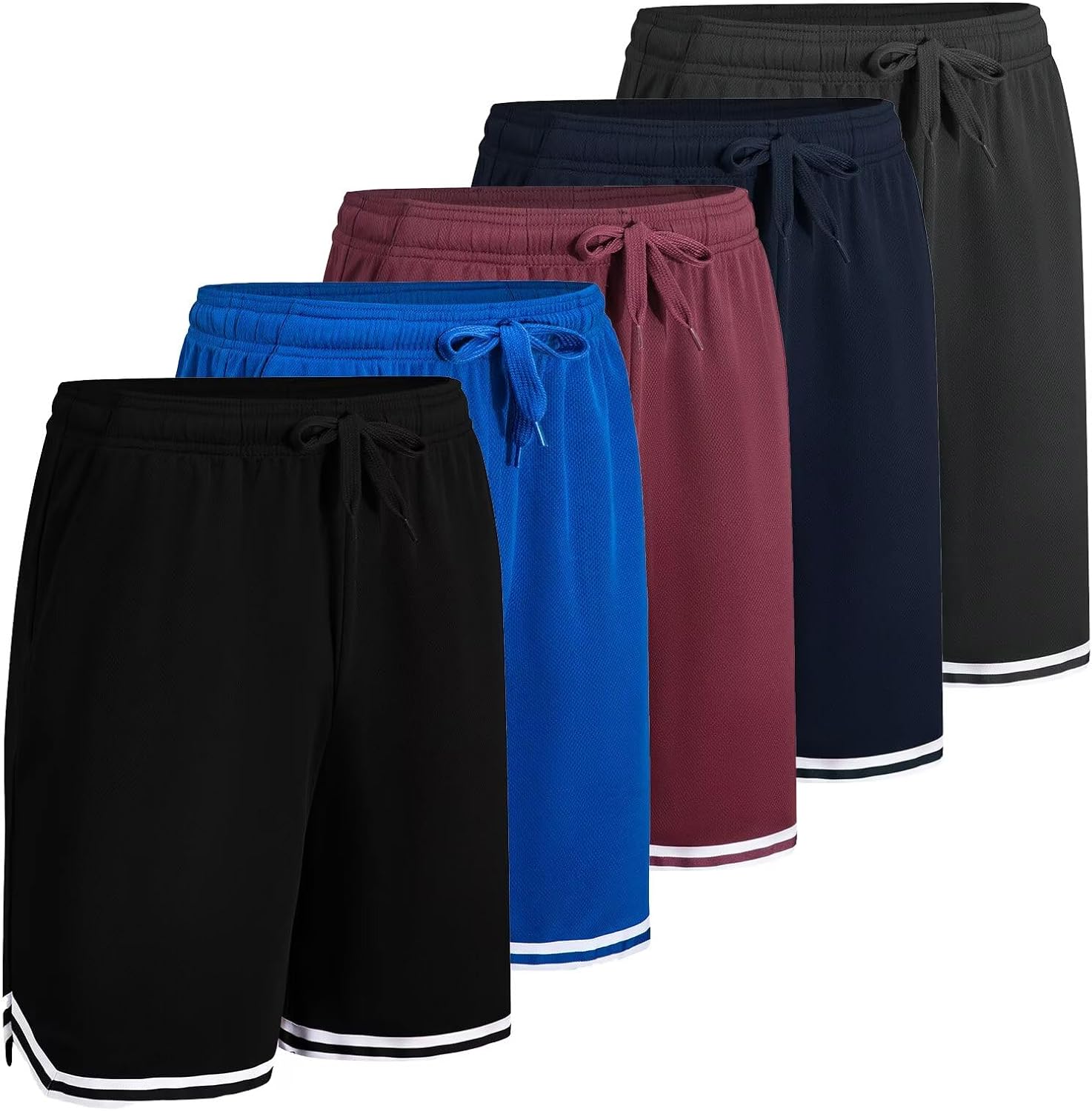 LeeHanTon Men's Basketball Shorts Running Athletic Workout Shorts Breathable Gym Shorts Quick Dry