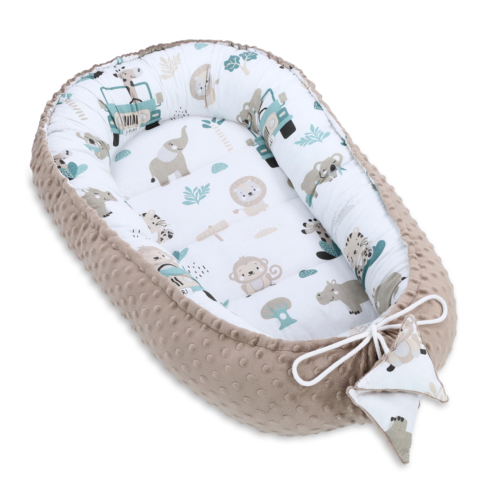 Riduttore lettino neonato - 90x50 cm nido culla pod cocoonababy babynest antisoffoco per bambina e bambino baby nest per neonati Africa cachi