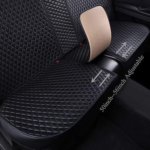Miniatura 3 de Red Rain Funda universal para asiento delantero y trasero de automóvil, de cuero, con corona, cobertura completa, 5 plazas (AA-negro)