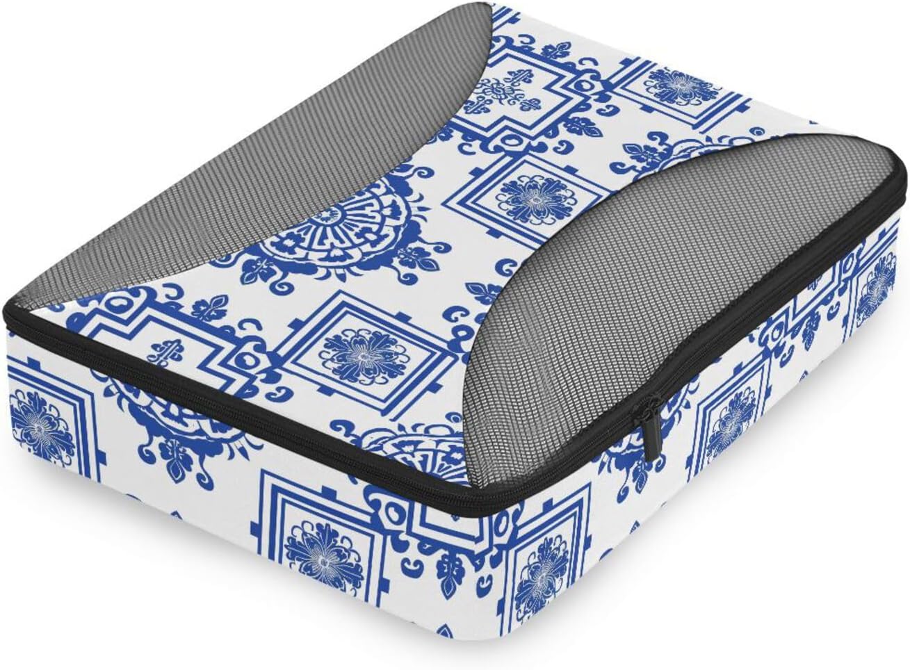4 Pcs set travel organizer bags Mesh Travel Essentials Chinese Geometric Patterns lightweight packing cubes set