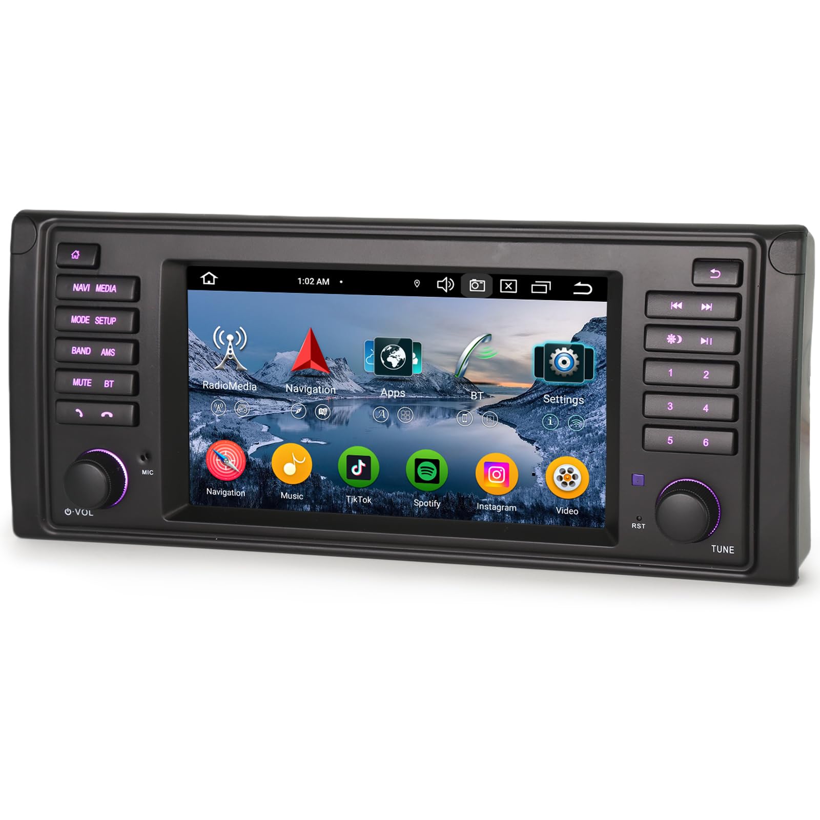 erisin Android 16 [4+64GB] 8 Cœurs Autoradio pour BMW Série 5 E39 M5 Carplay sans Fil Android Auto GPS Navigation DSP Bluetooth 5.0 WiFi SWC Canbus 7 Pouces Écran Tactile