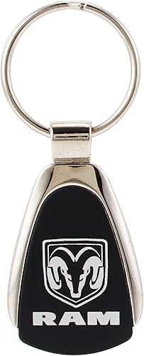 AU-TOMOTIVE GOLD Llavero de metal con forma de lágrima para Dodge RAM (negro), Negro -, Lágrima Negro Mate