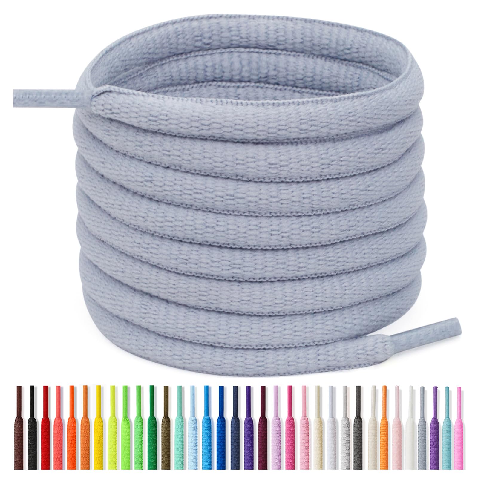Handshop 1/4" Oval Athletic Shoelaces in 34 Colors Half Round Shoe Laces
