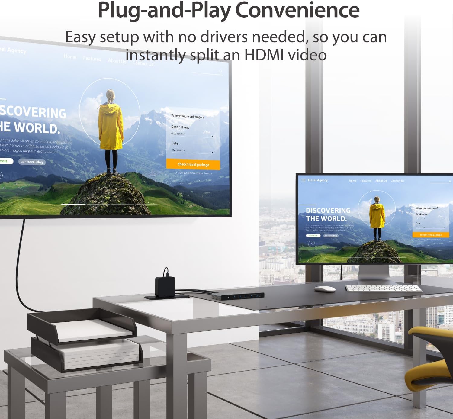 j5create  8K HDMI  2.1 4‑Way Splitter – Mirror One HDMI Source to Four Displays | Supports 8K, 4K, 1440p | HDR10+/Dolby Vision/VRR/FreeSync/G-Sync Compatible | for Game Consoles, PC, Laptop (JDSH814)