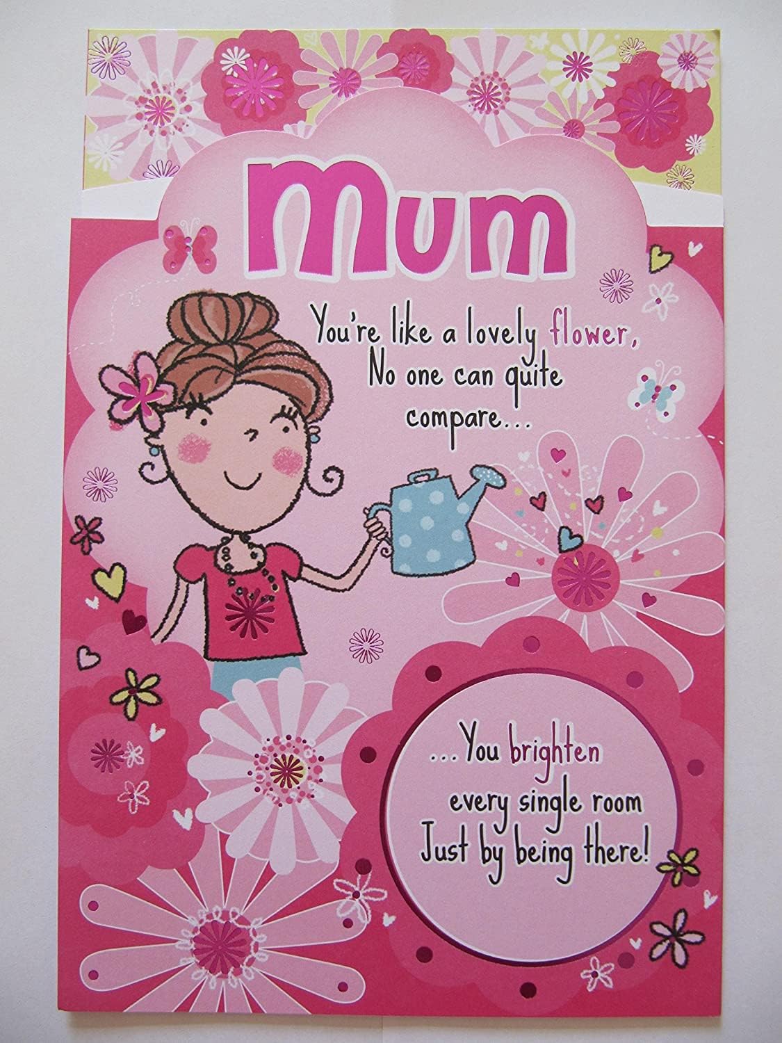 LARGE 3 FOLD POEM YOURE LIKE A FLOWER MUM BIRTHDAY GREETING