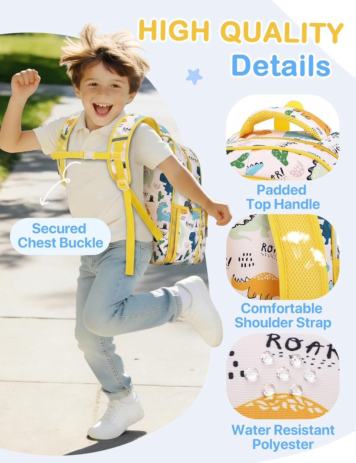 VASCHY Kids backpacks, 16in Water Resistant Boys Girls Backpack for Preschool/Primary/Elementary School Bookbag - Image 5