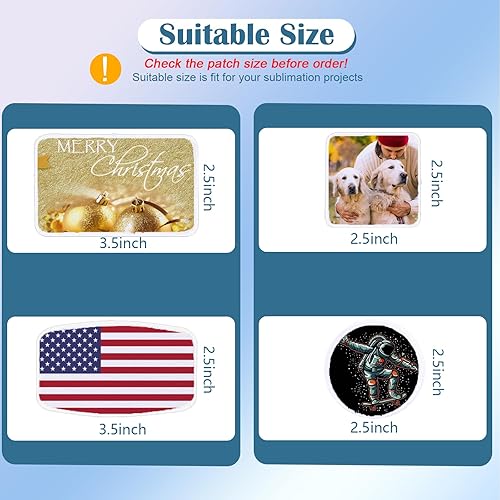Miniatura 10 de Parches de sublimación  40 piezas de parches grandes para planchar con borde negro  Insignias adhesivas fuertes mejoradas para proyectos de