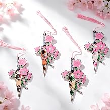 Anime Demon Tanjiro Slayer Metal Bookmarks Knife Shaped Inosuke Zenitsu Nezuko Merch Manga Accessories Gift for Fans 4PCS Kunai