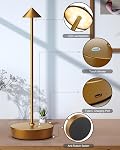 Cordless Table Lamps Rechargeable, 6000mAh Battery Operated LED Desk Lamp Outdoor Waterproof Portable Touch Dimmable Table Night Light for Patio Restaurant Dining Home Set of 2 Bronze