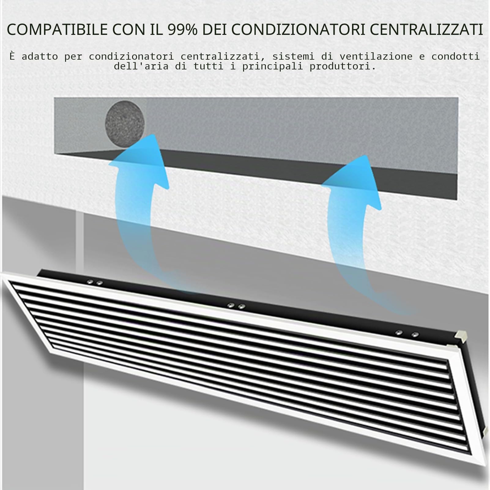 Griglia Decorativa di Uscita dell'Aria dell'Aria condizionata centralizzata in ABS,Griglia di Ventilazione delle persiane,Copertura Regolabile per Presa d'Aria Laterale o a soffitto