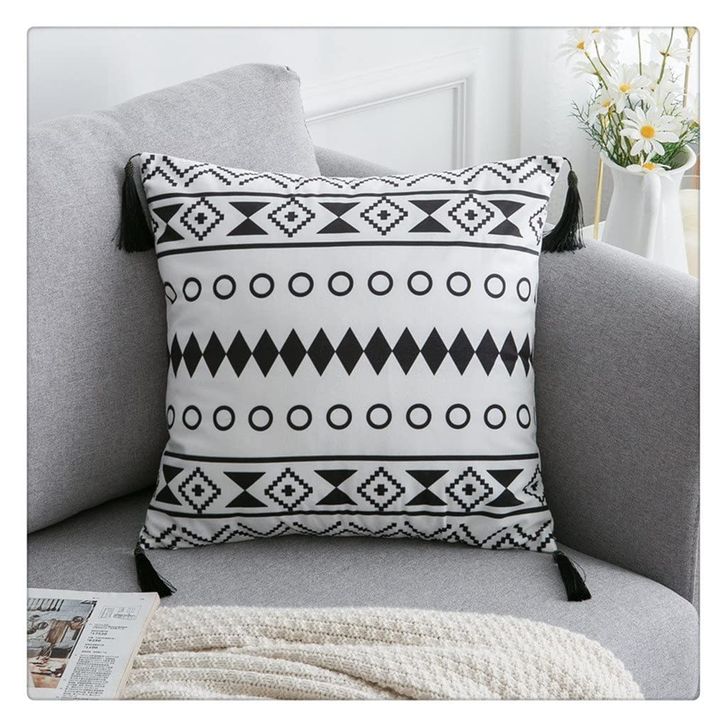 MFJGHU Velvet Cushion Cover Tassel Pillowcase Decor Sofa Throw Pillows Decorative Pillow Case 45 * 45cm Bed(Style F)