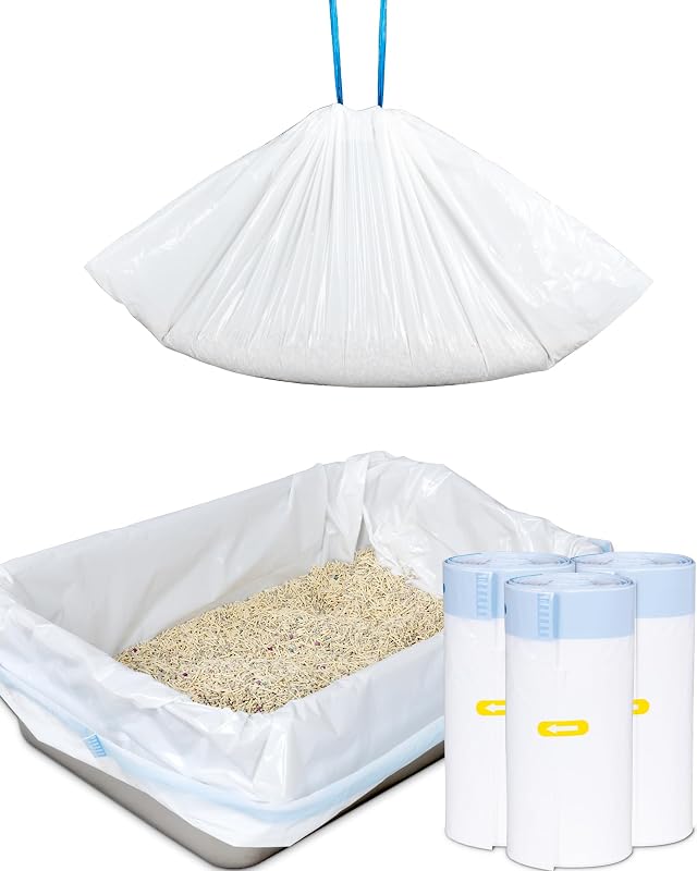 Forros para Caixa de Areia para Gatos ANWA com Cordão, Extra Resistentes, 89,9 x 45 cm, Pacote com 30