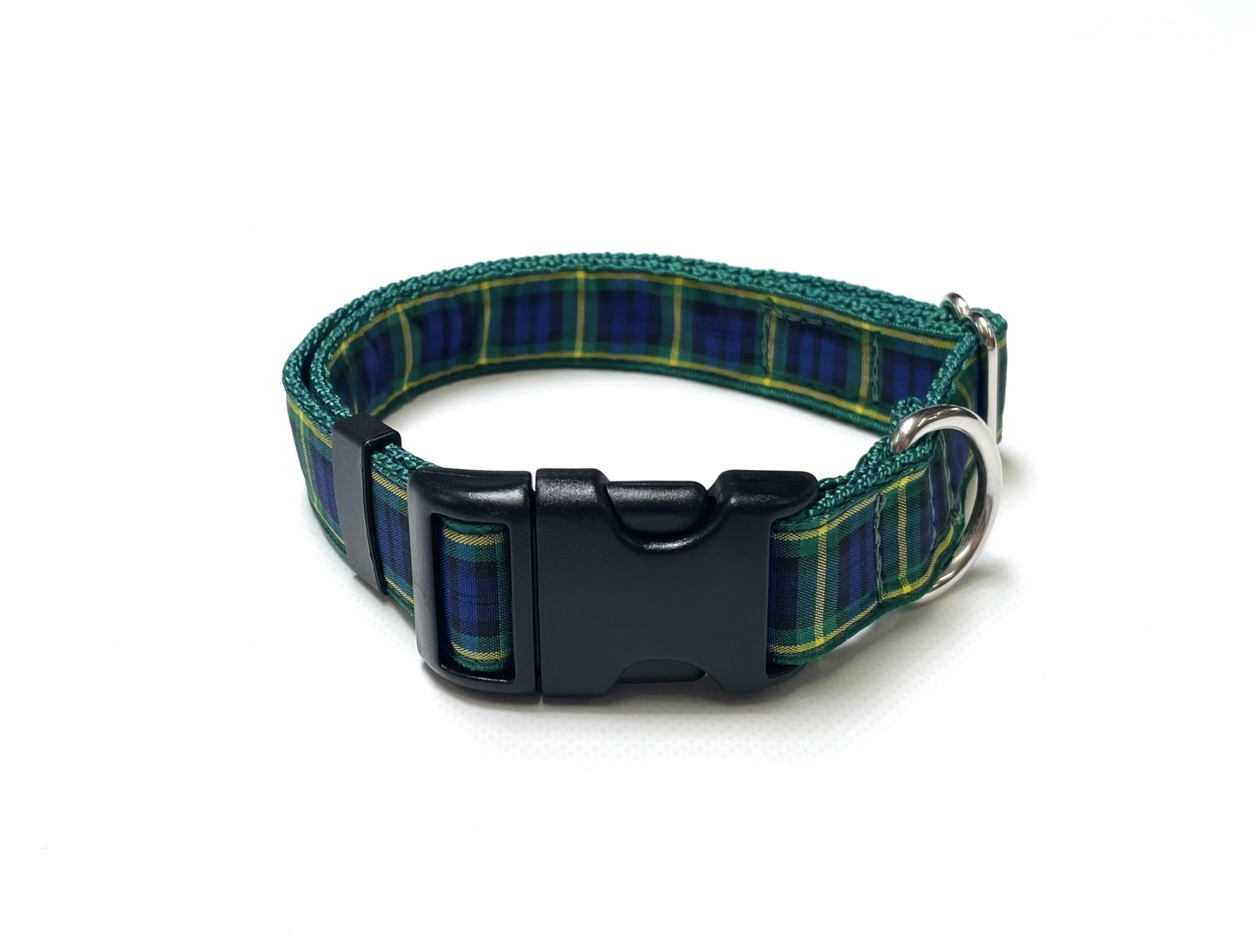 Tartan Dog Collar 25mm Wide Adjustable Comfortable Collar Small Medium Large All Dog Breeds (Small (10" - 16"), 13. Gordon)